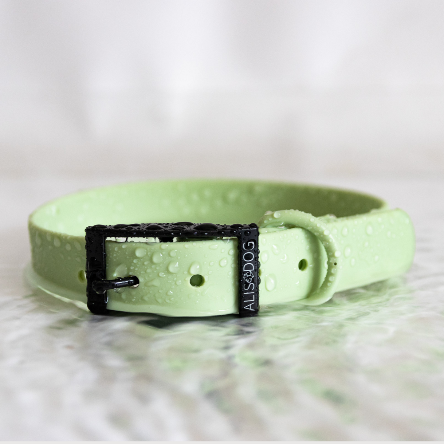 Green waterproof dog collar
