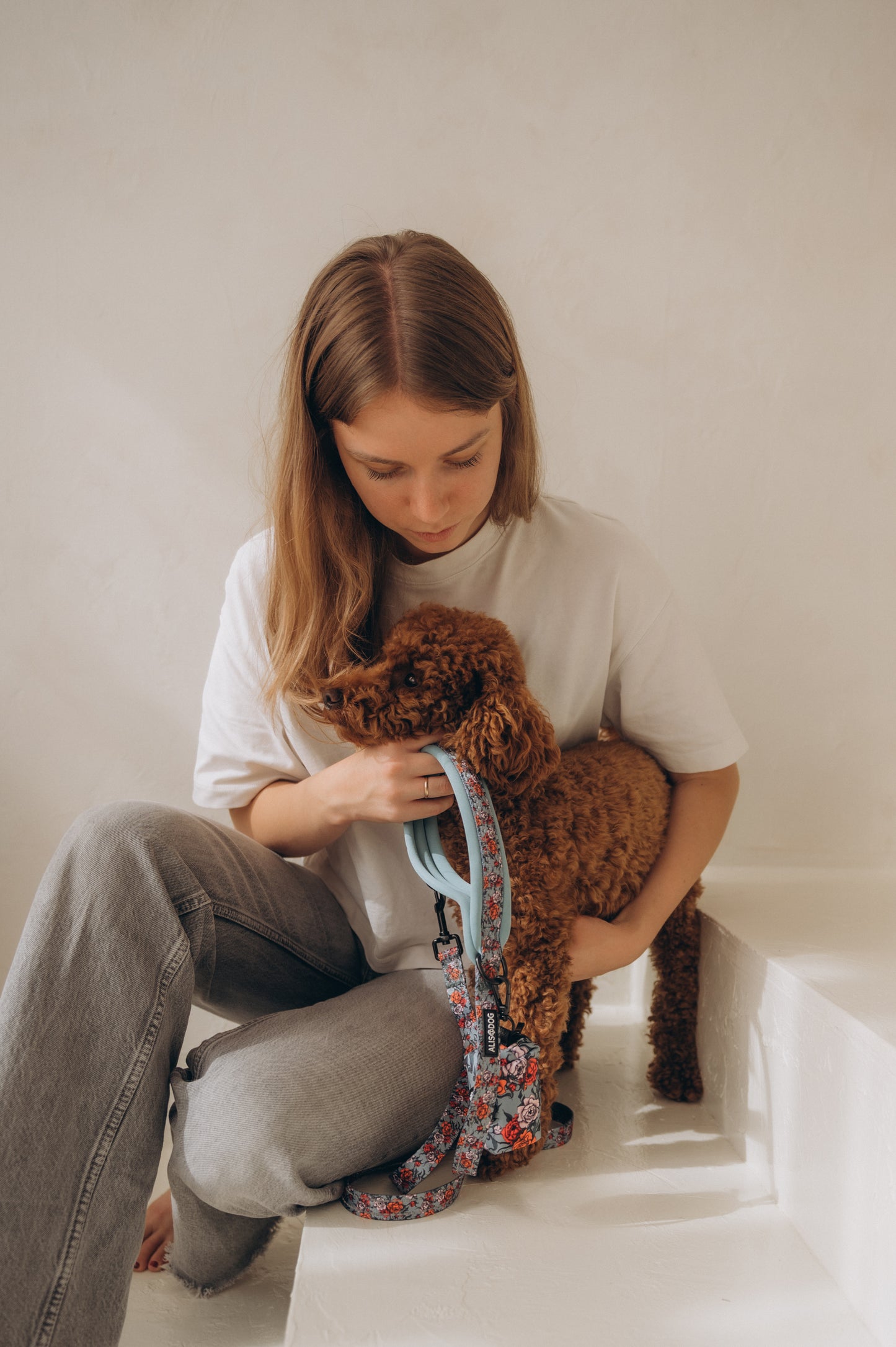 Dog leash Peonies Reflective