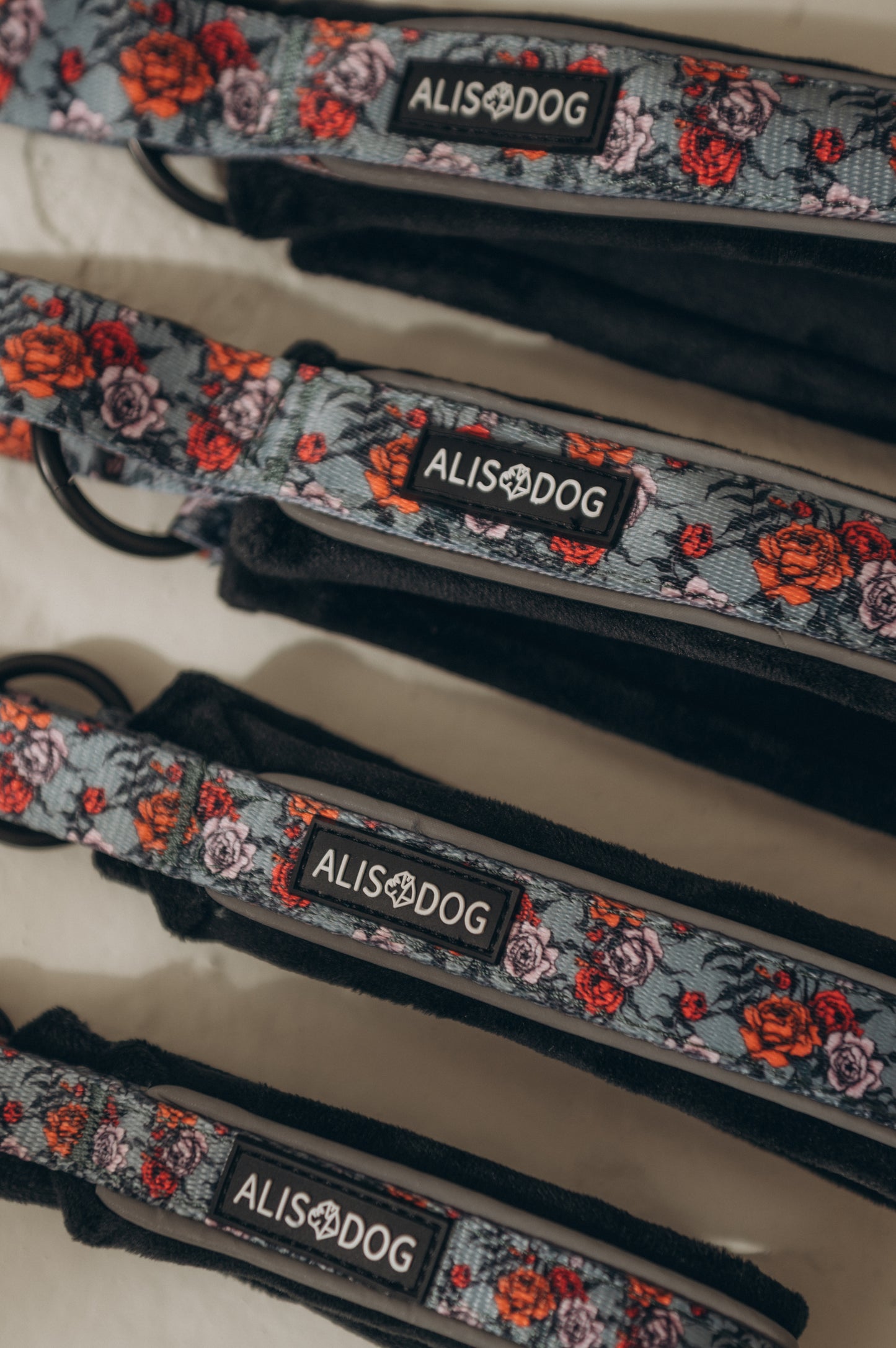 Soft dog collar Peonies