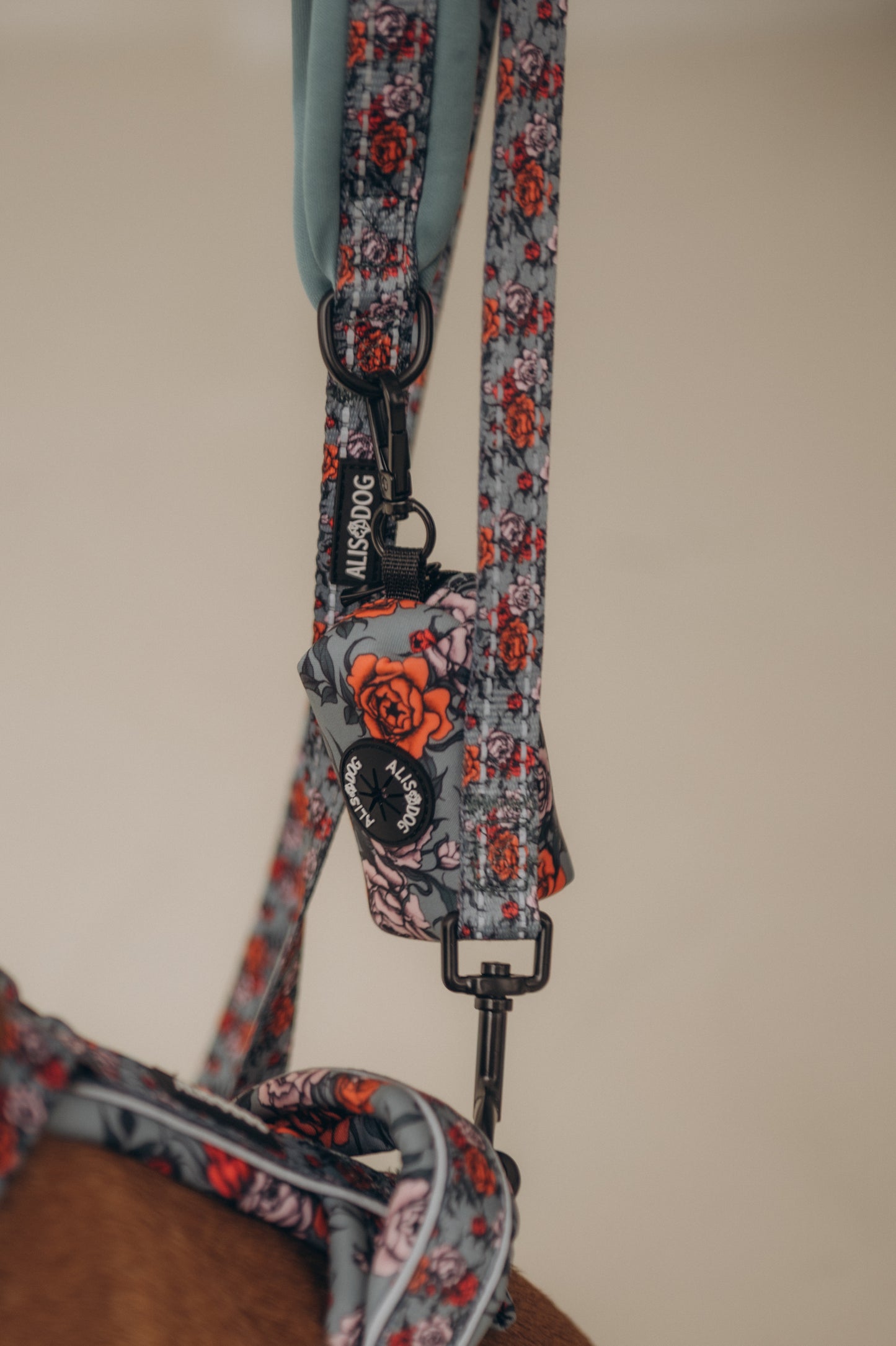 Dog leash Peonies Reflective