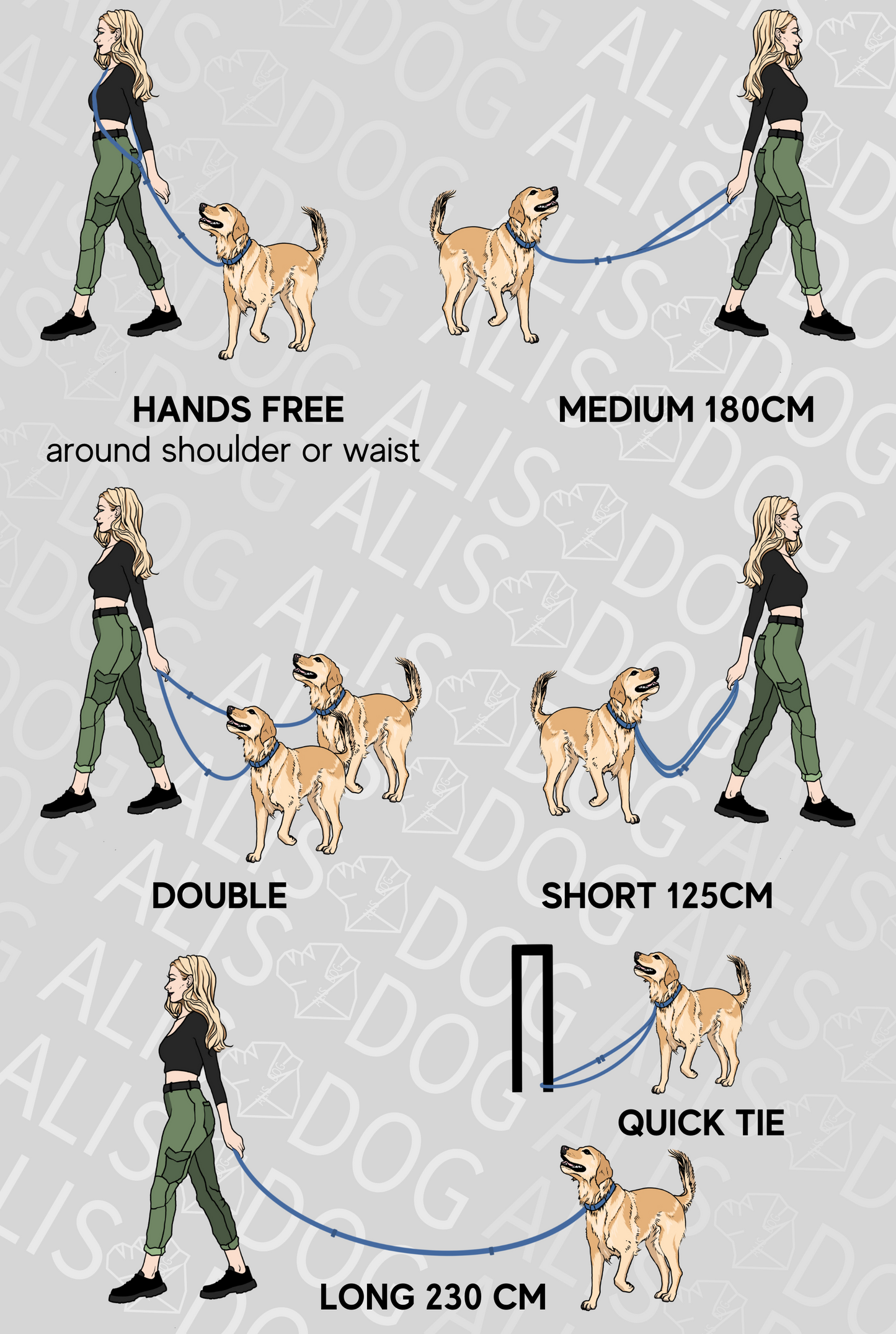 Lilac Waterproof Multi dog leash