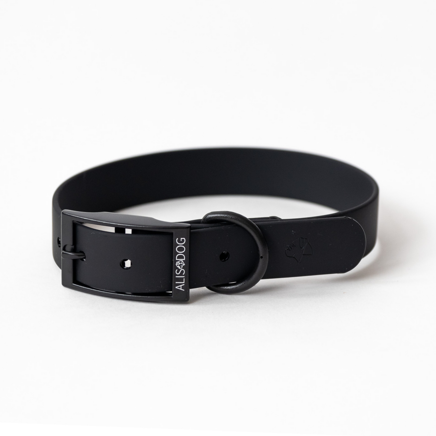 Black waterproof dog collar