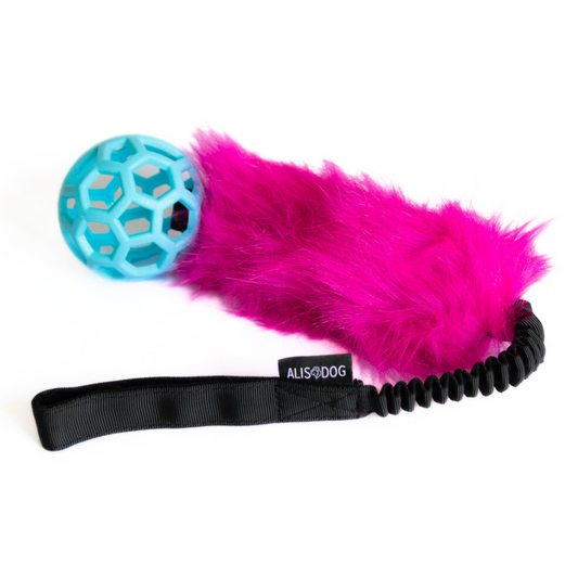 Bungee Tug Toy Pink Fur