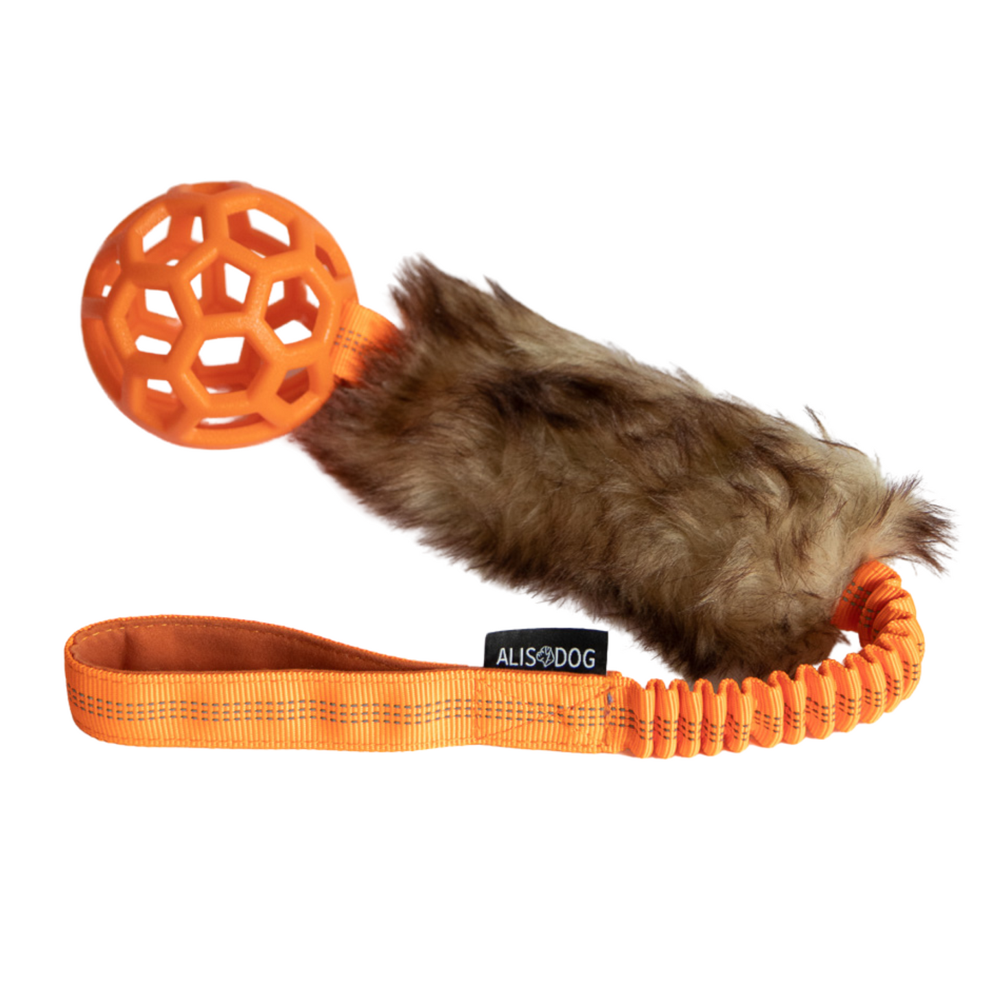 Bungee Tug Toy with Fur and Orange ball